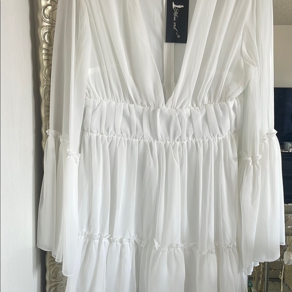 White Long Sleeve Dress - Picture 3 of 7